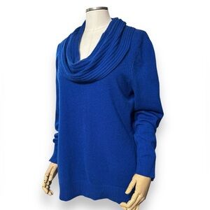ANTONIO MELANI Cobalt Cowl Neck Sweater 100% Cashmere